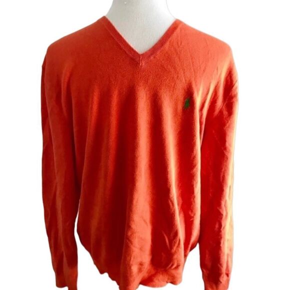 Polo by Ralph Lauren Poppy Orange Sweater Sz L - Picture 1 of 5